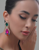 گوشواره زنانه طرح جواهر و سنگ